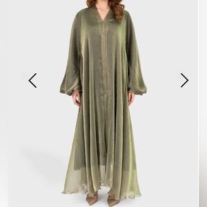 Elegant Olive Green Abaya Dress